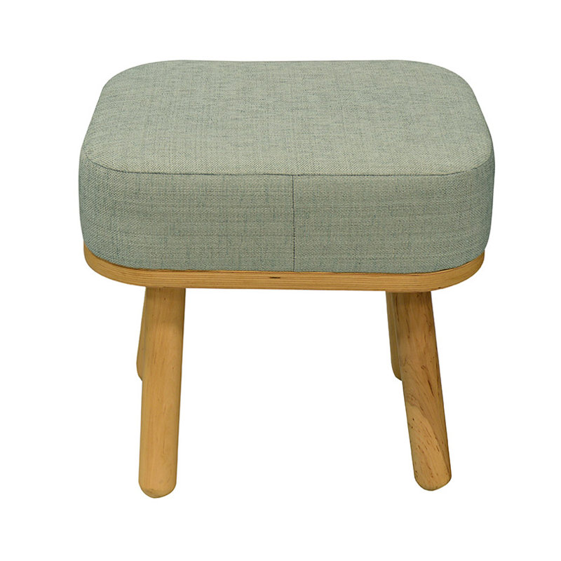 Solid + Manufactured Wood Accent Stool, Light Blue