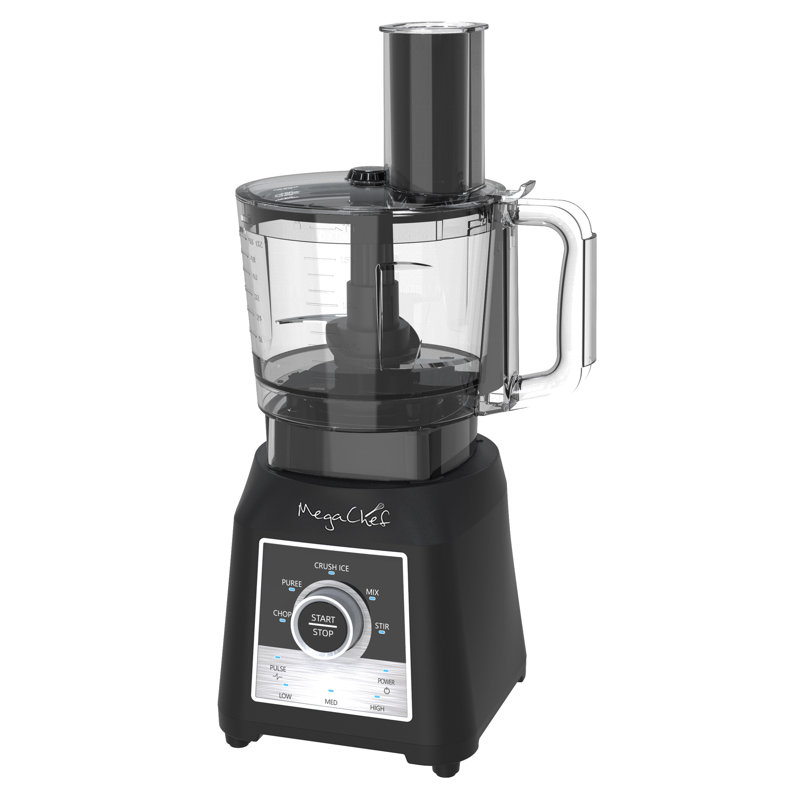 MegaChef 8 Cup Knob Panel Blender with 5 Cup Food Processor and Two 24 Ounce On-The-Go Cup Combo Set