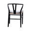 Ensemble de 2 chaises de salle à manger en bois massif tissé et tissé en rotin-698978198