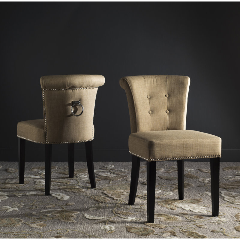 Ring 20.5'' H Tufted Upholstered Side Chair, Beige
