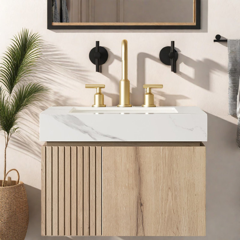 Meuble-lavabo moderne (doit inclure le meuble-lavabo et le lavabo) avec rangement