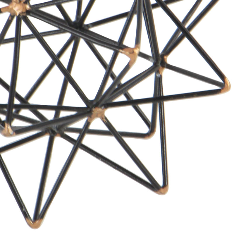Wire Star Black/Gold Iron Sculpture