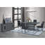 Chaise d'appoint de salle à manger rembourrée en tissu gris foncé avec faux cristal Bling