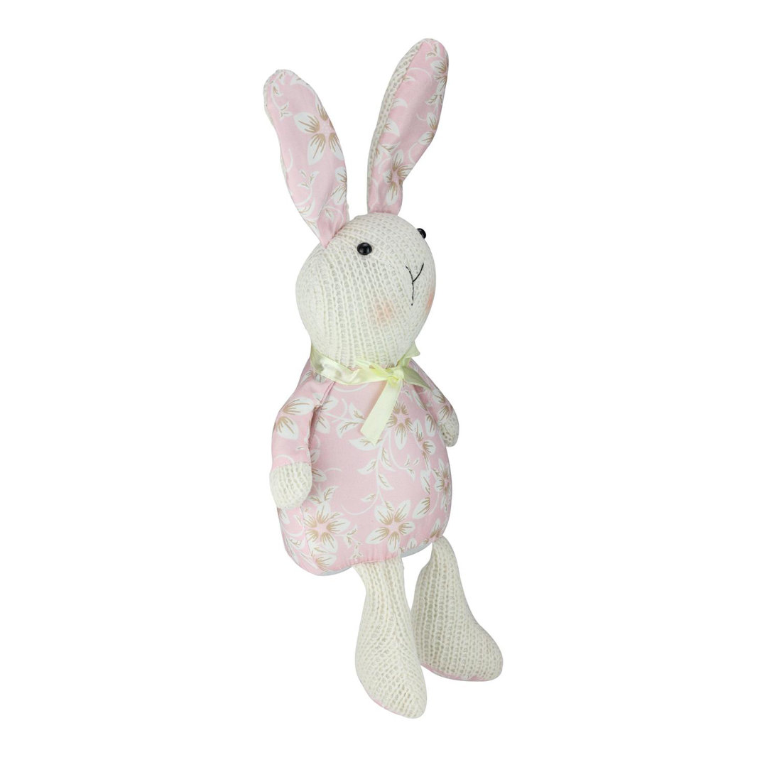 17" Pink Floral Easter Bunny Rabbit Spring Figure Northlight Seasonal
