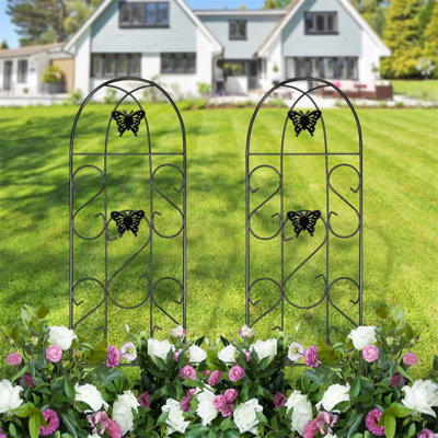 Sanya 152.4cm H x 45.7cm W Metal Arched Trellis
