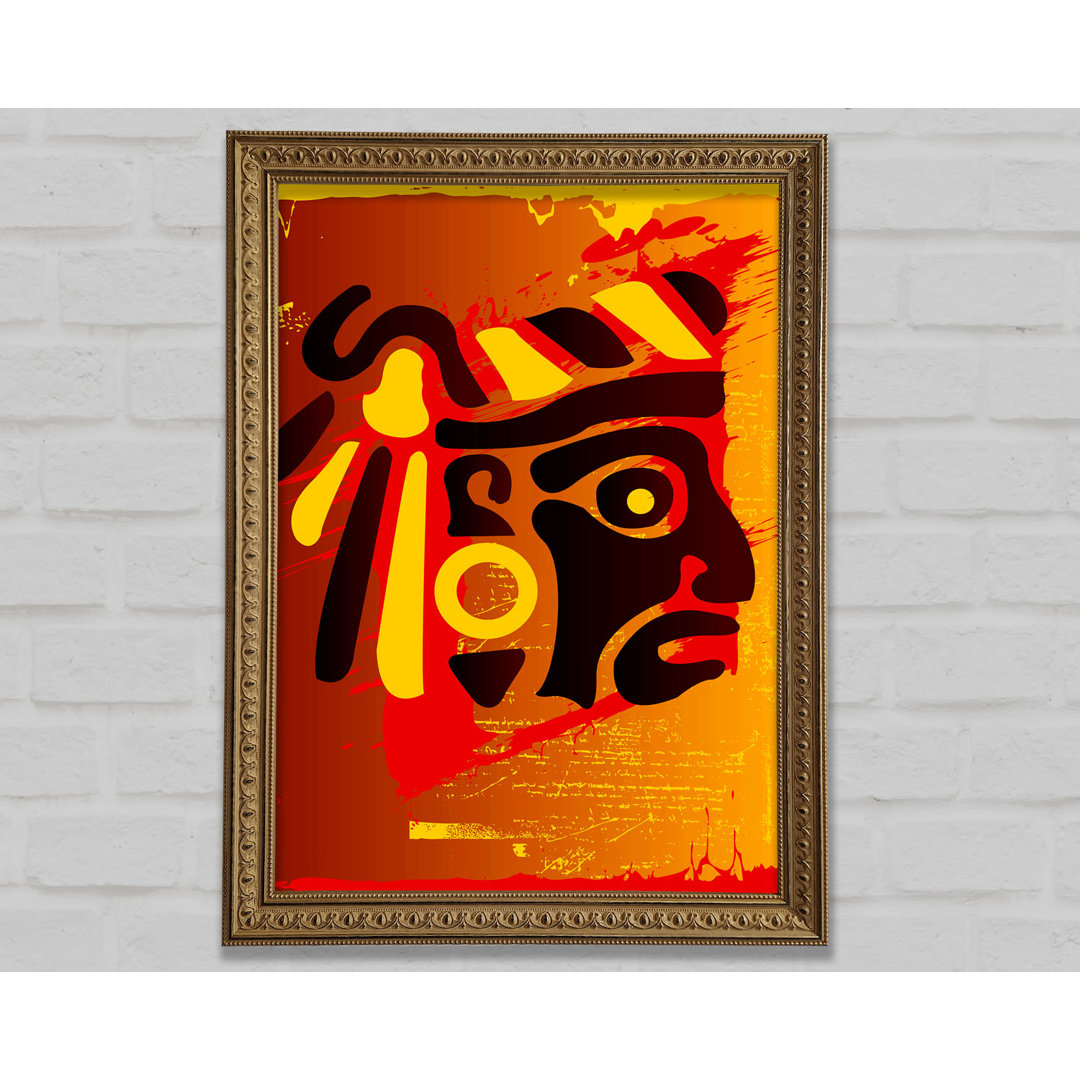 Gerahmter Kunstdruck Tribal Face