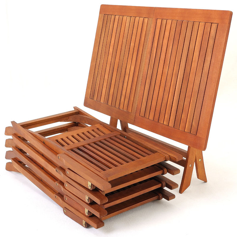 Livia 4 - Person Acacia Wood Patio Dining Set with Rectangular Table