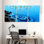 Ensemble de 3 impressions sur toile Blue Water Spiral
