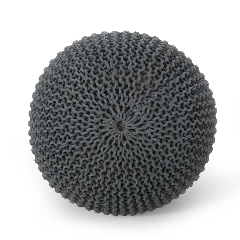 Pouf rond en coton Bordeaux