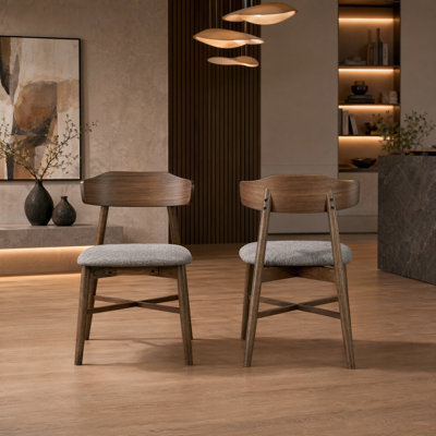 Marlow Wooden Backrest Upholstered Solid Wood Dining Chair Side Chair (Set of 2)