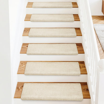 Scarlettrose Plush Bullnose Non-Slip Indoor Stair Tread（Set of 14）