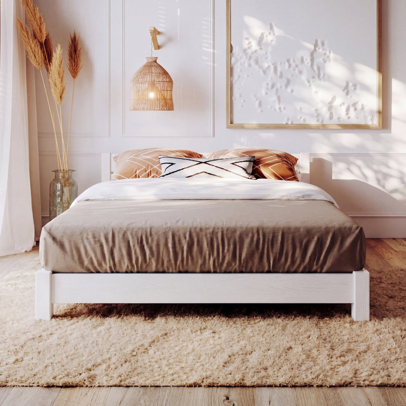 Structure de lit Hardiman, 85" x 85", Blanc