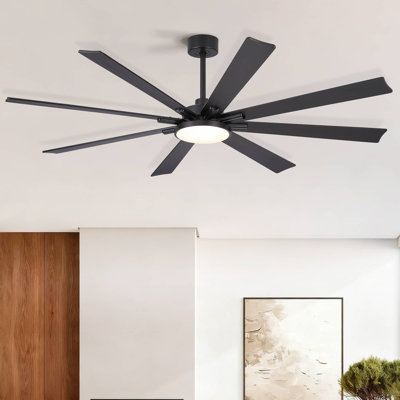 Ventilateur de plafond à hélice intégré avec pales et lumière de 8 pouces Homegrain