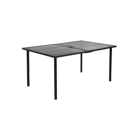 Ensemble de salle à manger de patio 7 pièces, chaises confortables avec coussins amovibles, mobilier brun/gris, plateau de table en acier, pieds réglables, siège confortable, brun/gris