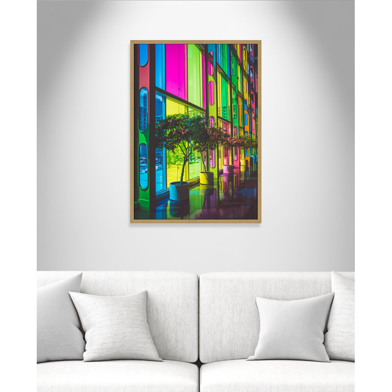 «Colorful Facade on Paper» par Felix Dubois, impression, H 35,5 po x l 25,5 po x P 0,75 po, Cadre naturel naturel sans cadre