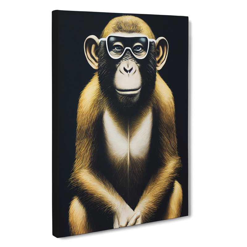 Clever Monkey - Wrapped Canvas, 60cm H x 40cm W