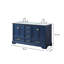 Meuble-lavabo double 60 po avec plateau en bois Terti