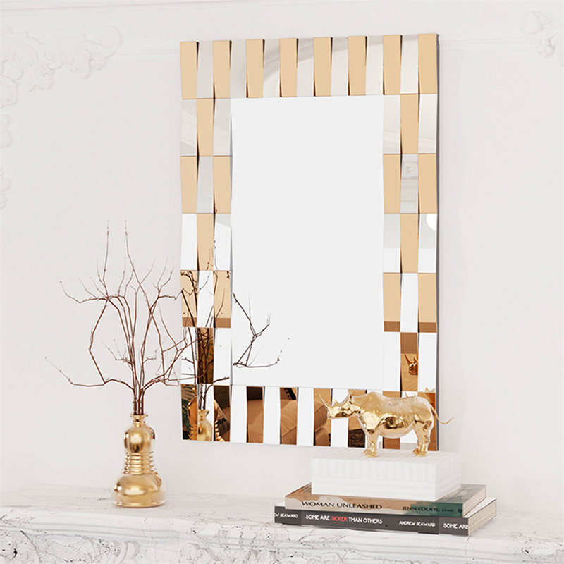 Antina Rectangle Glass Wall Mirror, 90cm H x 60cm W