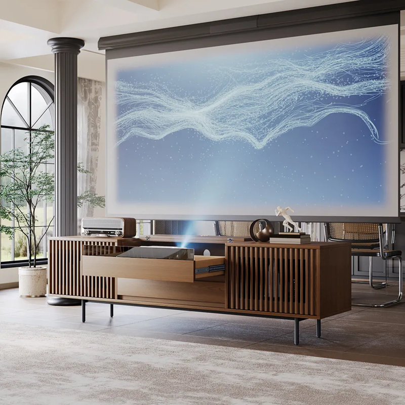 VISION - 78.74" Mid-Century Modern TV Stand For Projector