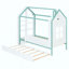Structure de lit House avec lit gigogne escamotable, tablettes de rangement à queue et lumières DEL blanc froid-2037721728-2037721735