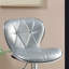 Chaises à hauteur de comptoir argentées Bockman en similicuir réglables avec sièges et base en métal