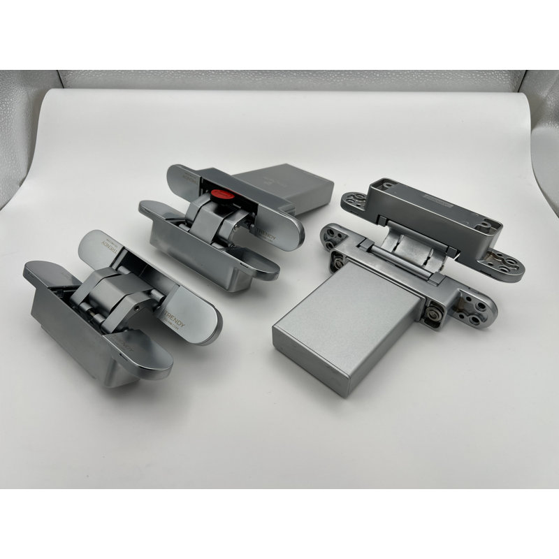 Charnières hydrauliques dissimulées argent 3 pièces, Silver