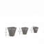Ensemble de pots de fleurs empilables, 3 tailles Mgo, style gris moderne pour la maison de patio