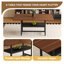 Ensemble de table de salle à manger extensible 71 po grain de noyer avec 6 chaises en tissu brun Tech, table de cuisine industrielle moderne avec tablette de rangement-1310762071
