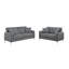 Élégant ensemble de canapés 2 pièces gris foncé en toile de jute et tissu avec causeuse et coussins Cozy Design-893474019