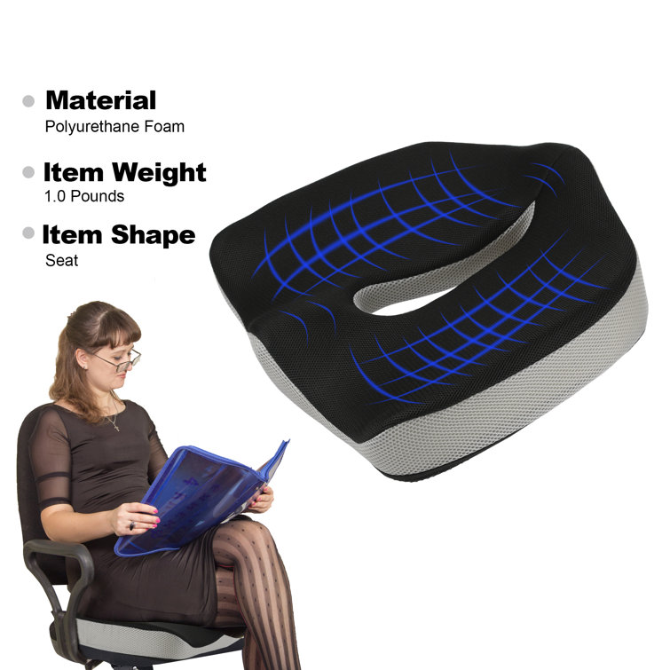 Coccyx Orthopedic Memory Foam Cooling Gel Seat Cushion for Relief from  Lower Back Pain