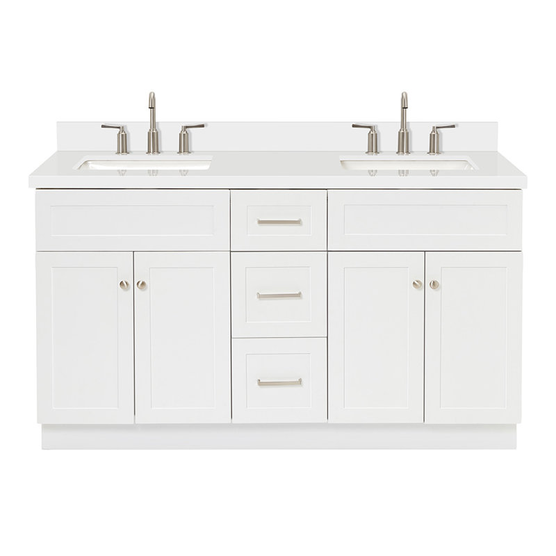 Ensemble de meuble-lavabo double 61 po Hamlet, Blanc