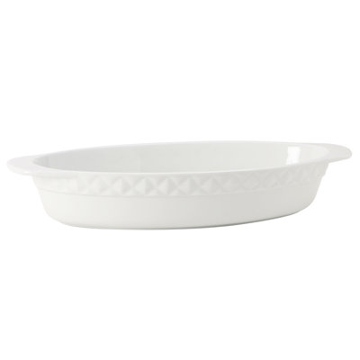 Tuxton Healthcare Oval Ceramic 2 Piece Casserole Dishes Bakeware Set