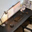 Bureau en L noir en bois massif-1760260078