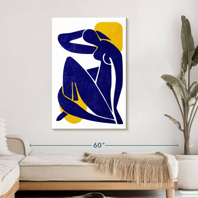 Silhouette de femme abstraite sur toile, H 45 po x l 30 po x P 1,25 po