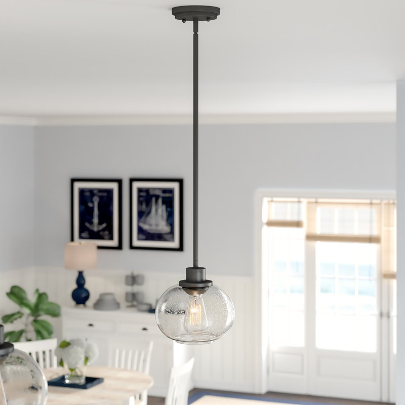Luminaire suspendu sphérique 1 lumière Spofford, Bronze vieilli