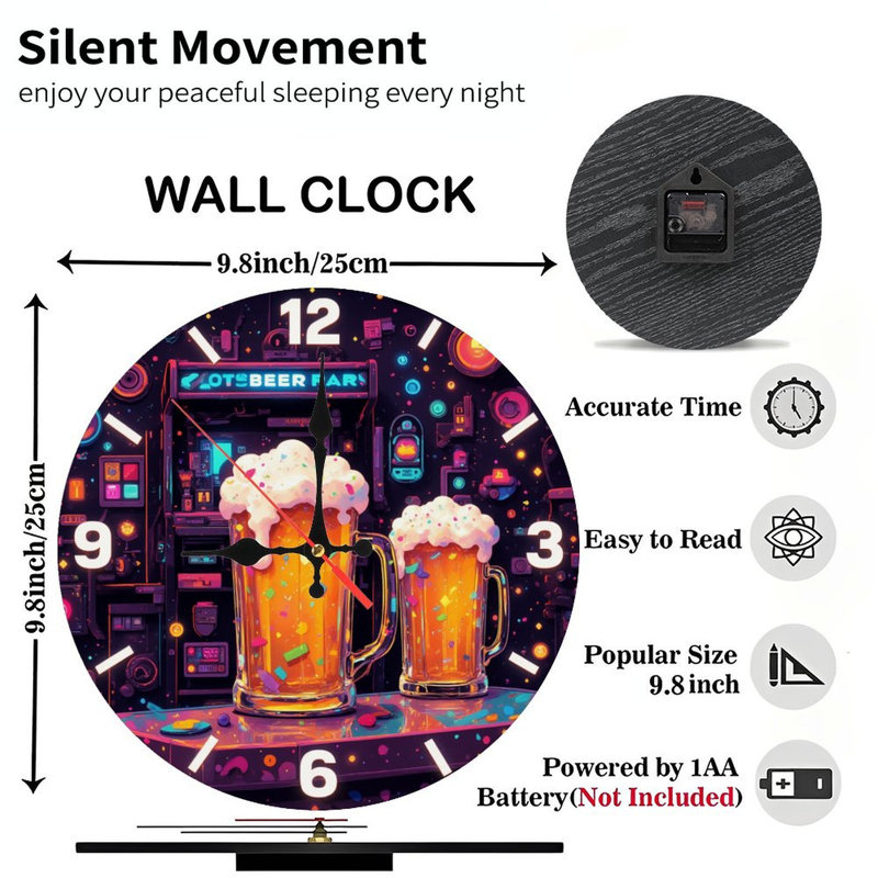 Horloge murale à bière