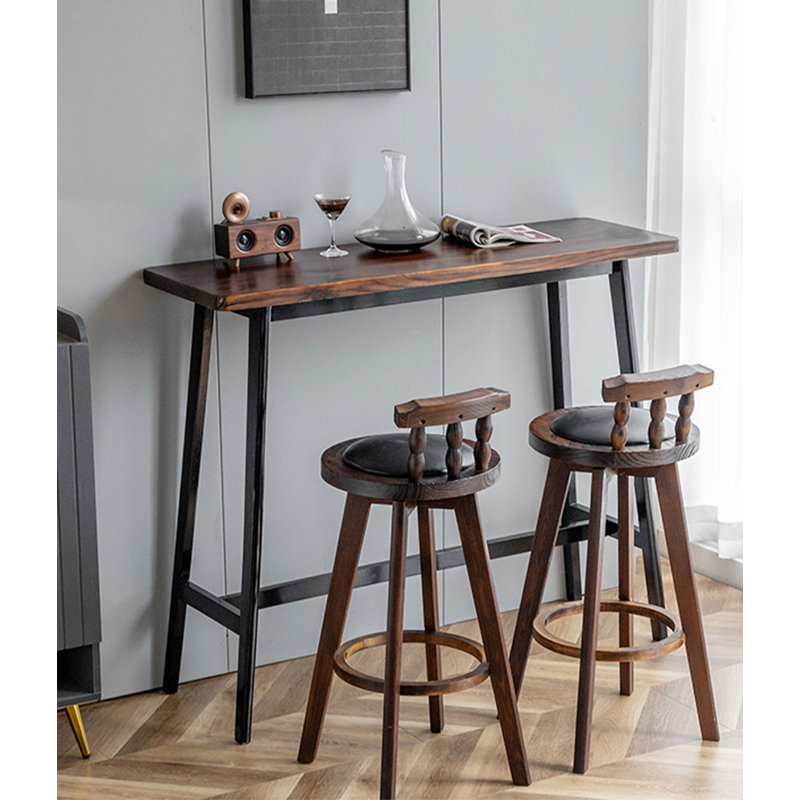 Retro And Simple Solid Wood Rectangular Bar Table