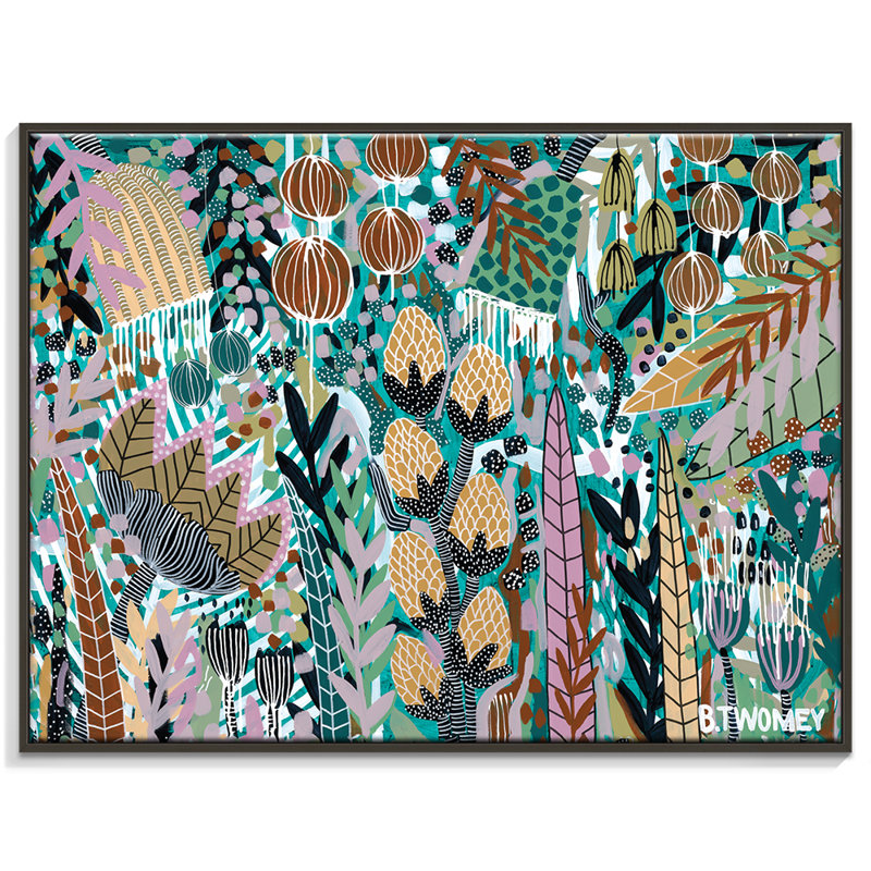 Bay Of Blooms by B.Twomey - Print, Black Floater Framed Canvas, 46cm H x 56cm W x 5cm D