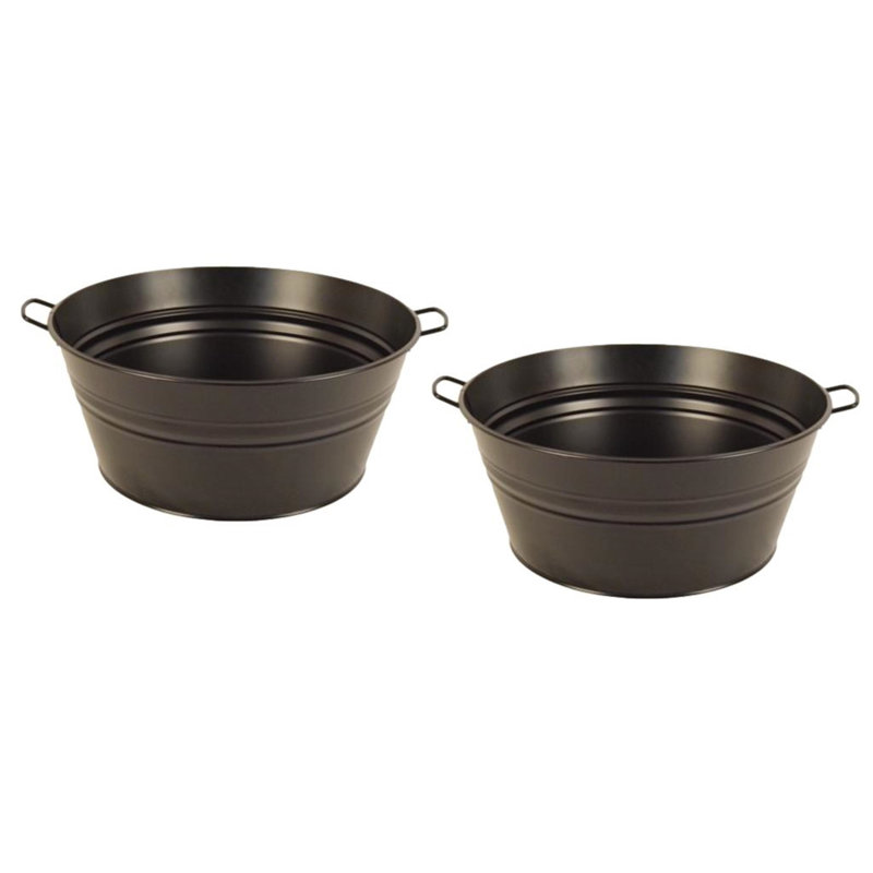 Rozario Metal Pot Planter, Dark Gray, 8" H x 19.5" W x 19.5" D