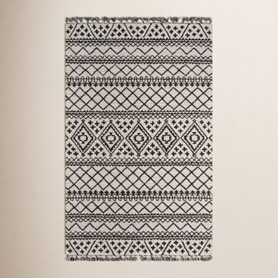 Bronte Black Gray Hand-Tufted Wool Rug