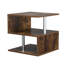 Table de bout moderne de 20 po, table d'appoint décorative, table basse en forme de S avec tablette de rangement et poteaux en acier-961393493