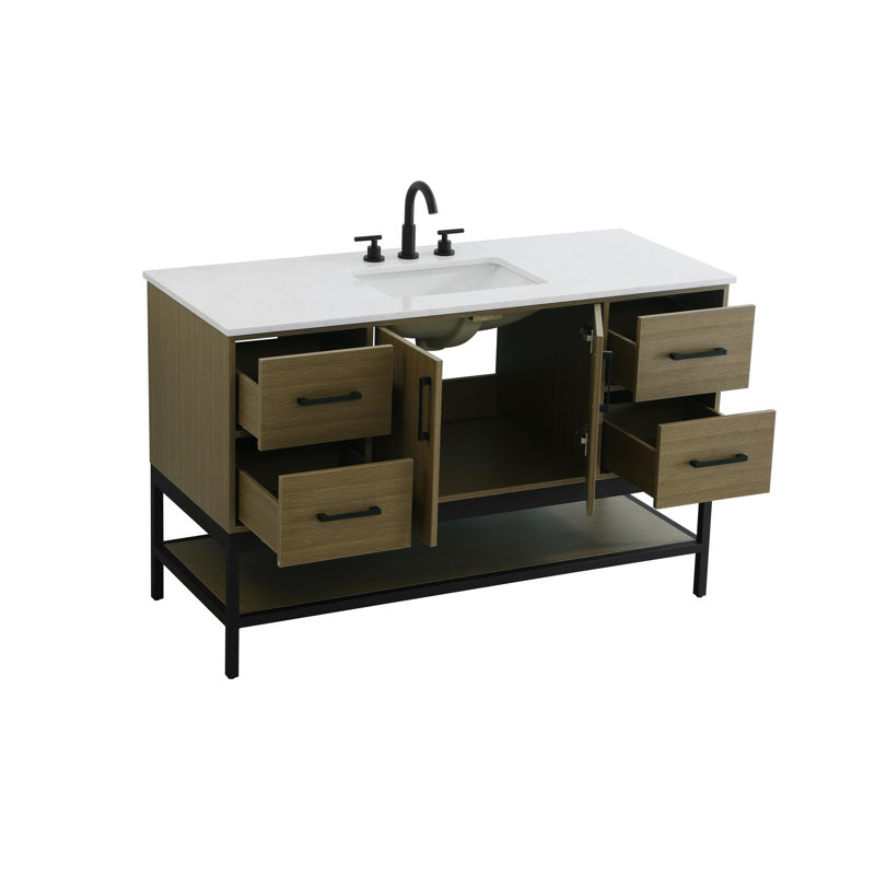 Meuble-lavabo simple 54 po, Brun châtaigne