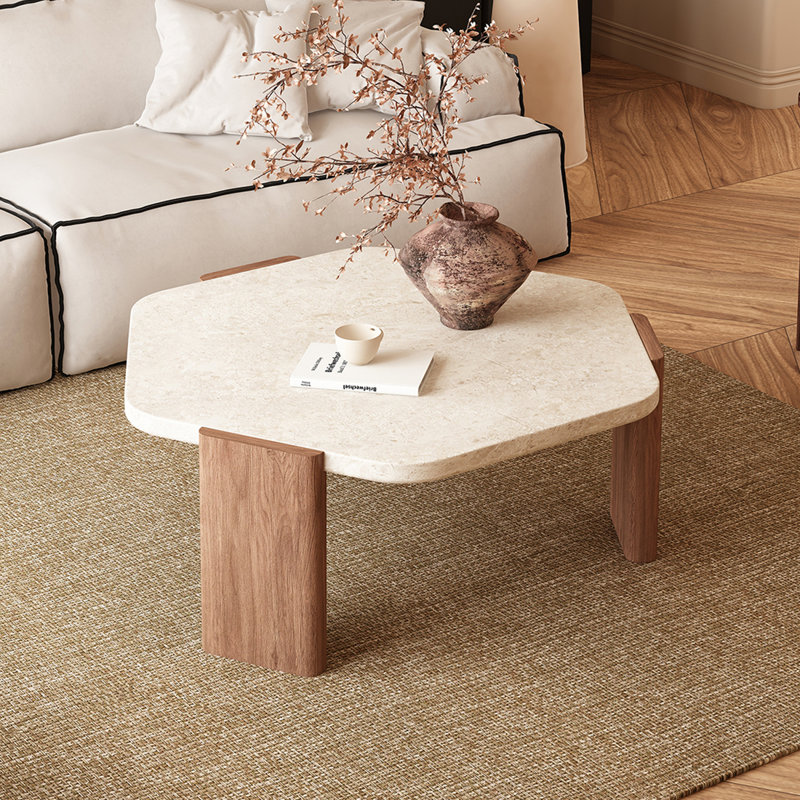 Table basse en bois de teck de style rétro français, H 15,75 po x L 47,24 po x l 47,24 po