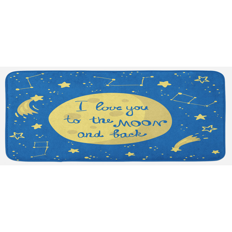 Tapis de cuisine jaune violet bleu Comet