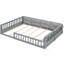 Lit plateforme double en bois pleine grandeur avec garde-corps et coussin confortable gris-1705770680