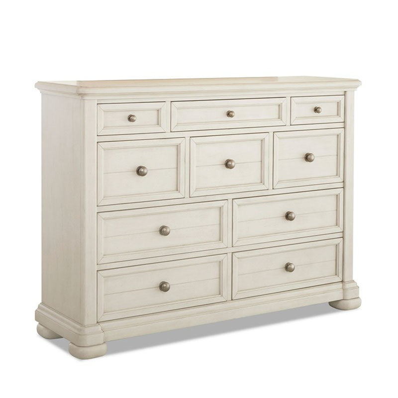 Commode 10 tiroirs Nashville, Crème