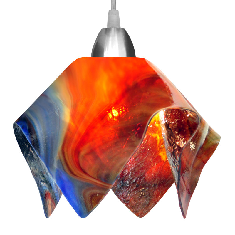 Luminaire suspendu Amergin, Petit, Nickel, Grenat