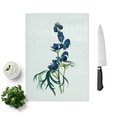 Tempered Glass Wolfsbane Flowers Illustration Chopping Board