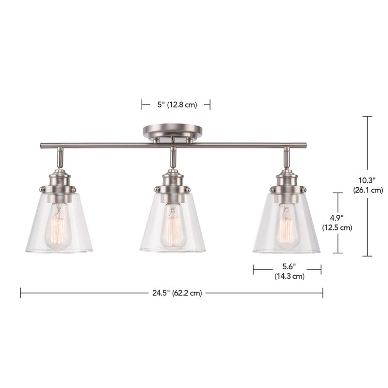 24.4'' 3 -Light Fixed Track Track Kit with Dimmable and Adjustable Head