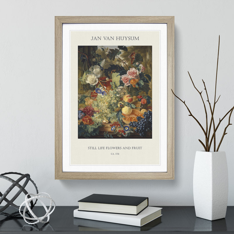 Still Life With Flowers And Fruit Vol.1 by Jan Van Huysum Framed Print, 36cm H x 27cm W x 2cm D, Oak Framed